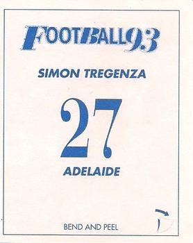 1993 Select AFL Stickers #27 Simon Tregenza Back